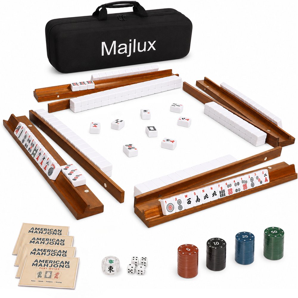 MAJLUX Classic American Mahjong Set — Walnut