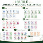 MAJLUX Botanical Melamine American Mahjong Tile Set — 42 mm