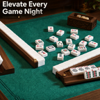 MAJLUX Wooden Mahjong Racks & Pushers — Walnut, 17.3″