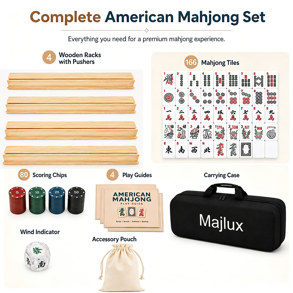 MAJLUX Classic American Mahjong Set — Natural