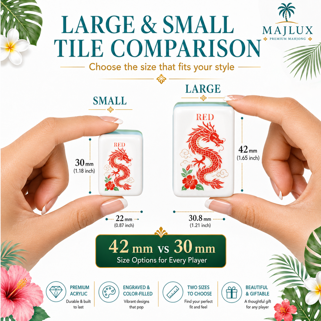 MAJLUX Tropical Acrylic American Mahjong Tile Set — 30 mm