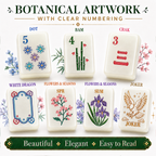 MAJLUX Botanical Melamine American Mahjong Tile Set — 42 mm