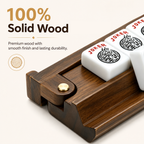 MAJLUX Wooden Mahjong Racks & Pushers — Walnut, 21″