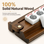 MAJLUX Wooden Mahjong Racks & Pushers — Walnut, 17.3″