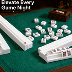 MAJLUX Wooden Mahjong Racks & Pushers — White, 21″