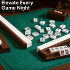MAJLUX Wooden Mahjong Racks & Pushers — Walnut, 21″