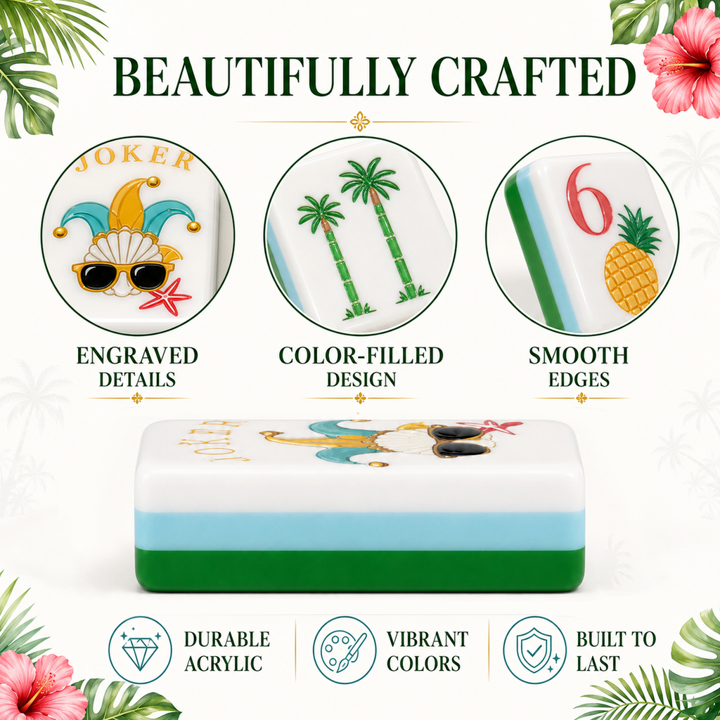 MAJLUX Tropical Acrylic American Mahjong Tile Set — 42 mm