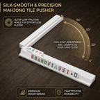 MAJLUX Wooden Mahjong Racks & Pushers — White, 17.3″
