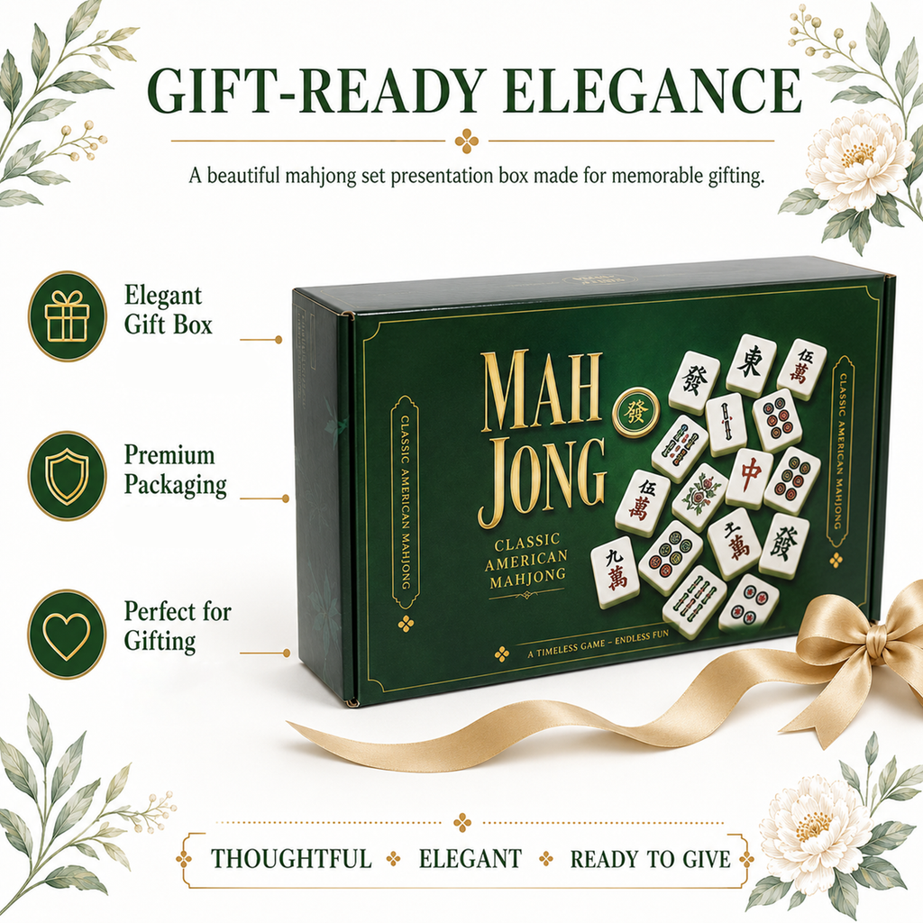 MAJLUX Botanical Melamine American Mahjong Tile Set — 30 mm