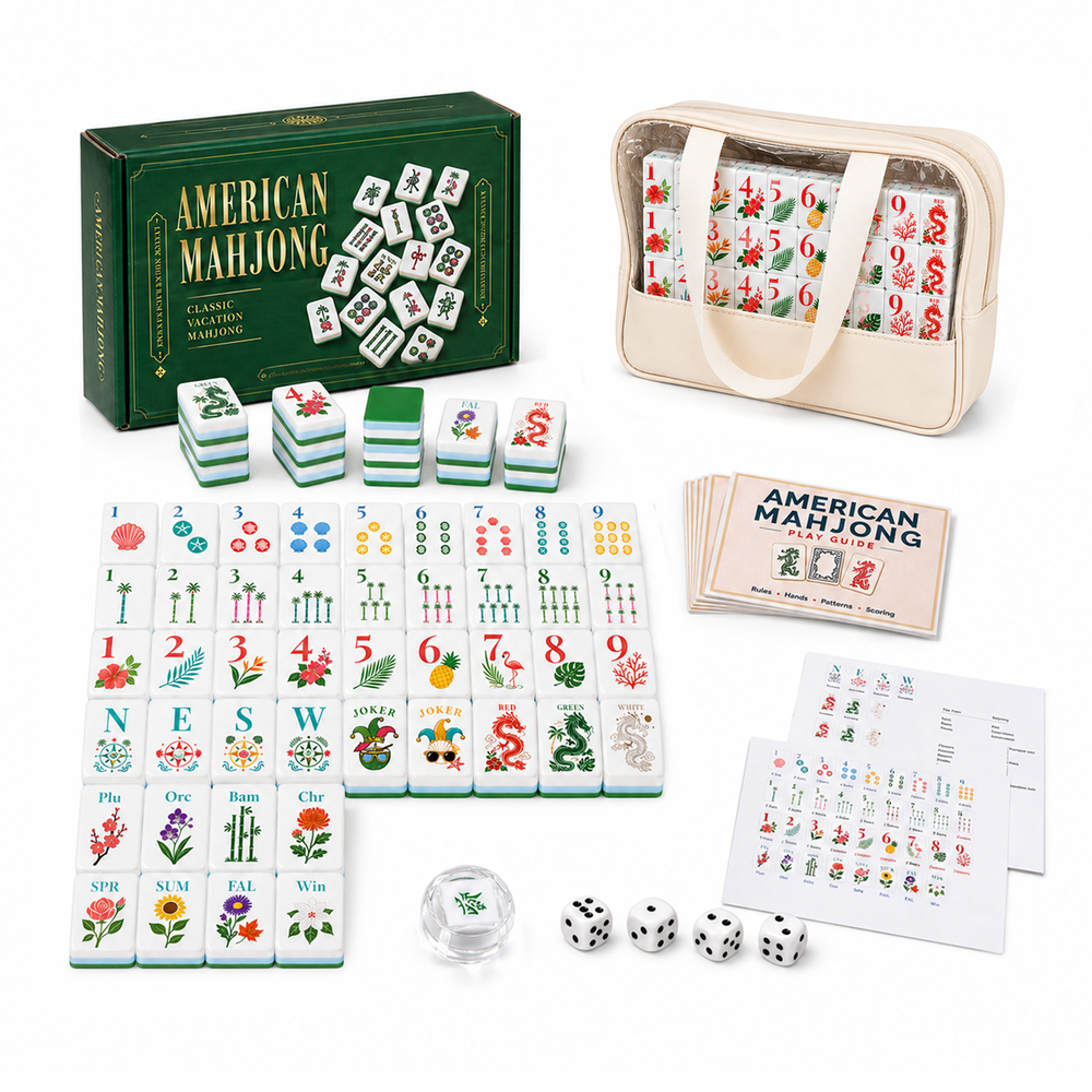 MAJLUX Tropical Acrylic American Mahjong Tile Set — 30 mm