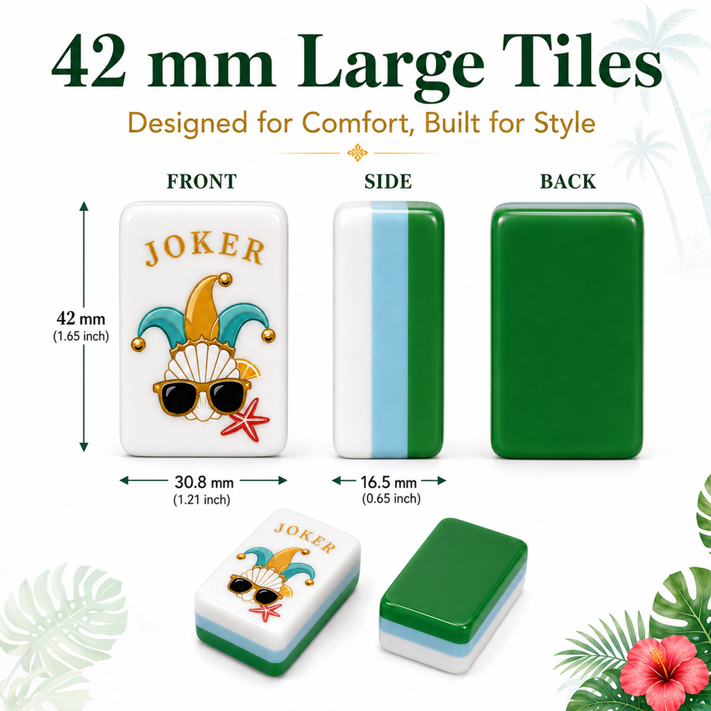 MAJLUX Tropical Acrylic American Mahjong Tile Set — 42 mm