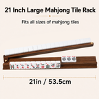 MAJLUX Wooden Mahjong Racks & Pushers — Walnut, 21″