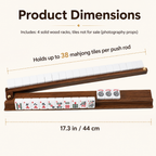 MAJLUX Wooden Mahjong Racks & Pushers — Walnut, 17.3″