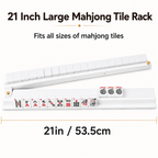 MAJLUX Wooden Mahjong Racks & Pushers — White, 21″