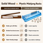 MAJLUX Wooden Mahjong Racks & Pushers — Walnut, 17.3″