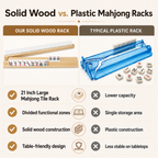 MAJLUX Wooden Mahjong Racks & Pushers — Natural, 21″