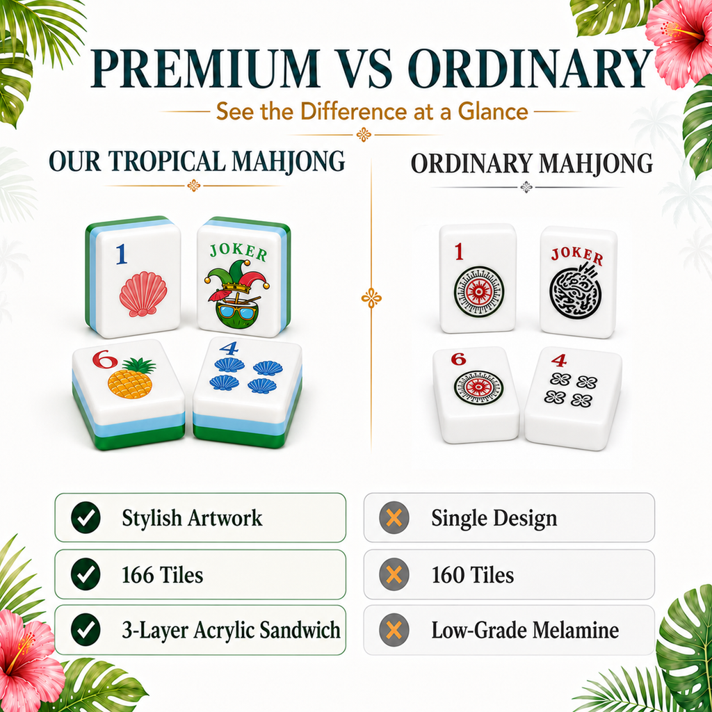 MAJLUX Tropical Acrylic American Mahjong Tile Set — 30 mm