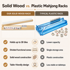MAJLUX Wooden Mahjong Racks & Pushers — Natural, 17.3″