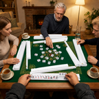 MAJLUX Wooden Mahjong Racks & Pushers — White, 21″