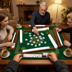 MAJLUX Wooden Mahjong Racks & Pushers — Walnut, 17.3″