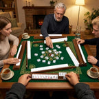 Burnt color wooden Mahjong racks with pushers product detail