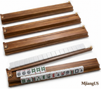 MjiangUS 21 inch burnt color wooden American Mahjong racks with pushers, set of 4